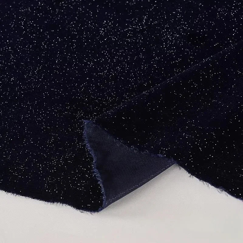 قماش مخملي حريري لامع مرصع بالنجوم - مادة ناعمة لامعة متألقة