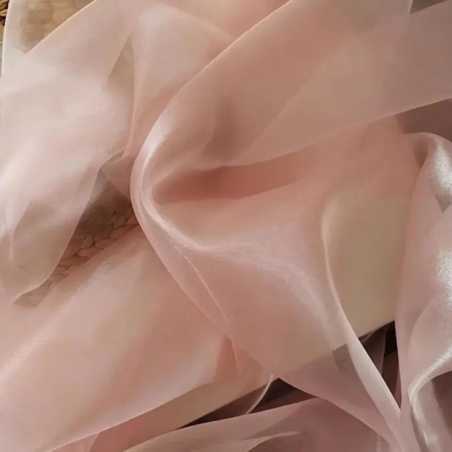 Crystal Organza Fabric - Stiff Sheer Mesh Wedding Dress Material 145cm