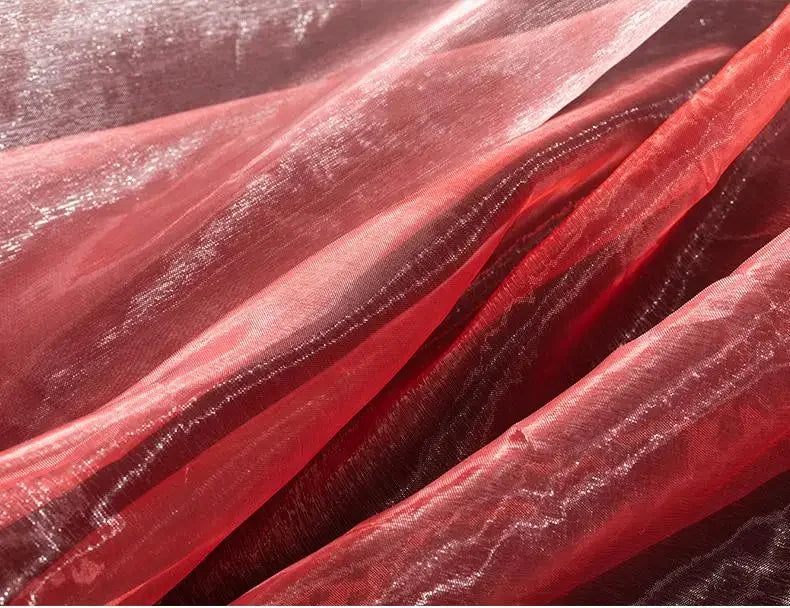 Gradient Color Laser Organza Fabric - Sheer Ombre Material 150cm