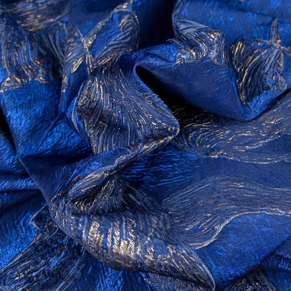 Vintage Jacquard Brocade Fabric - Textured Weaving Material 127cm