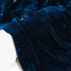 قماش مخملي حريري لامع مرصع بالنجوم - مادة ناعمة لامعة متألقة