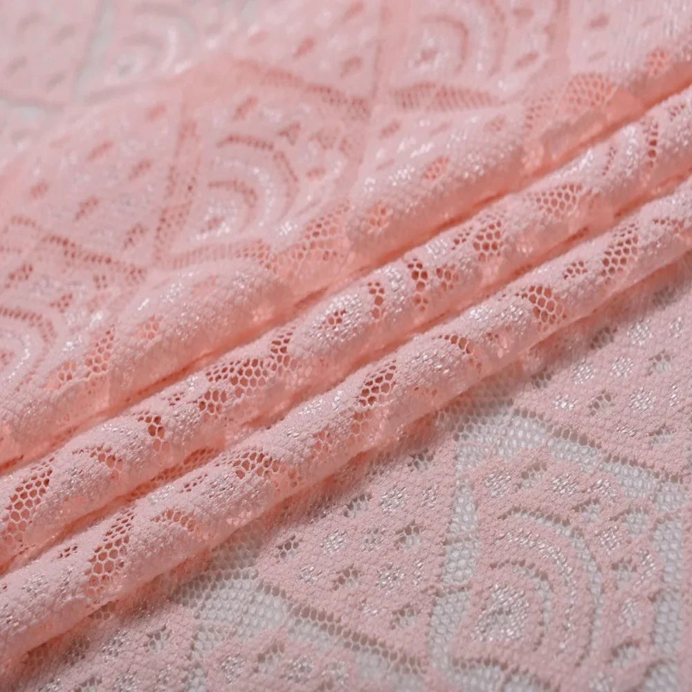 Factory Direct Sales 2025 Spring And Summer New Lace Bra Women's Dress Wedding Dress Nylon Elastic Geometric Lace Fabric