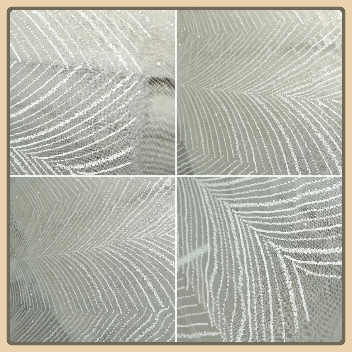 Luxury Sequin Beaded Floral Mesh - Wedding Formal Gown Lace Fabric