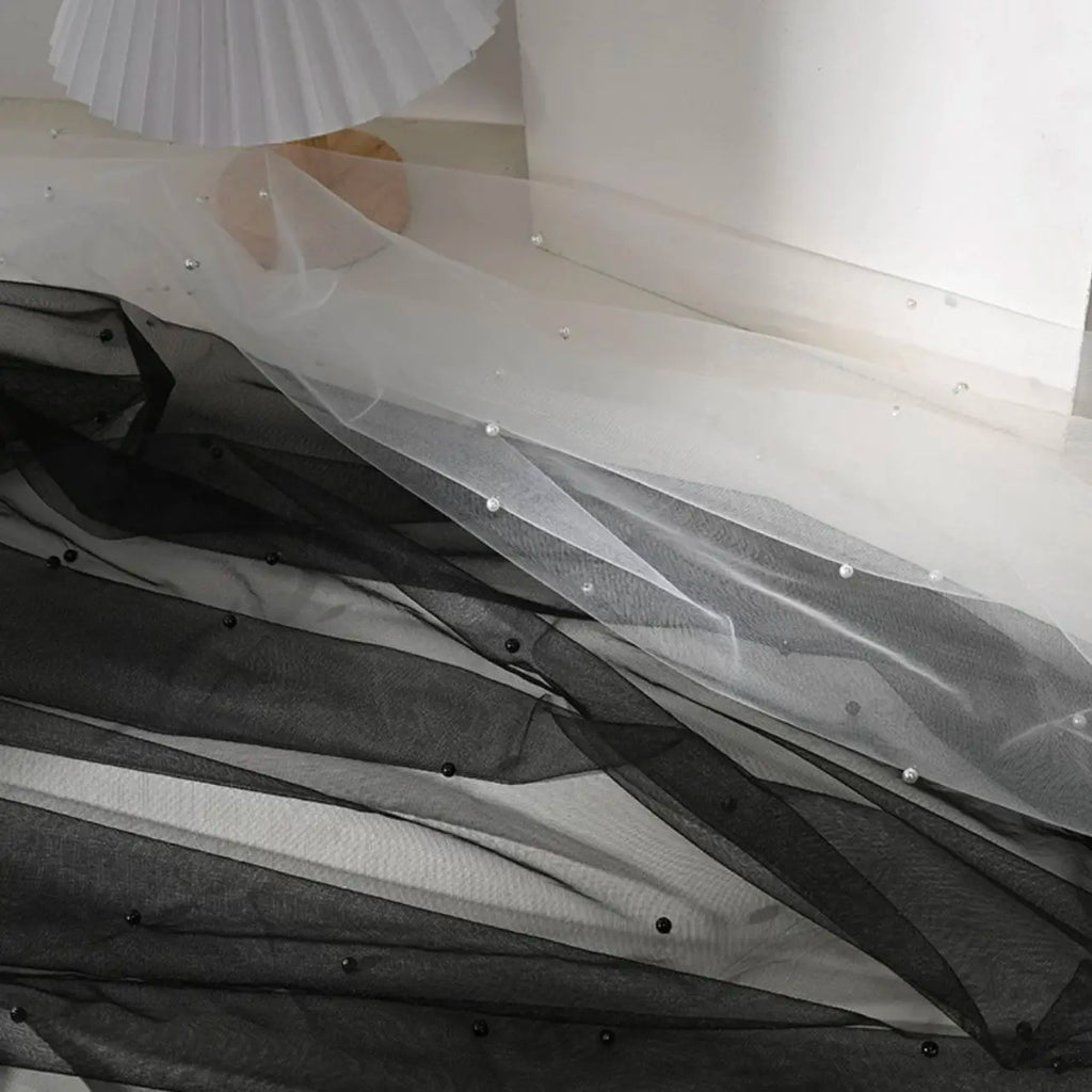 Soft and thin pearl net fabric suitable for wedding dresses formal gowns headscarves parties and daily wear combinations