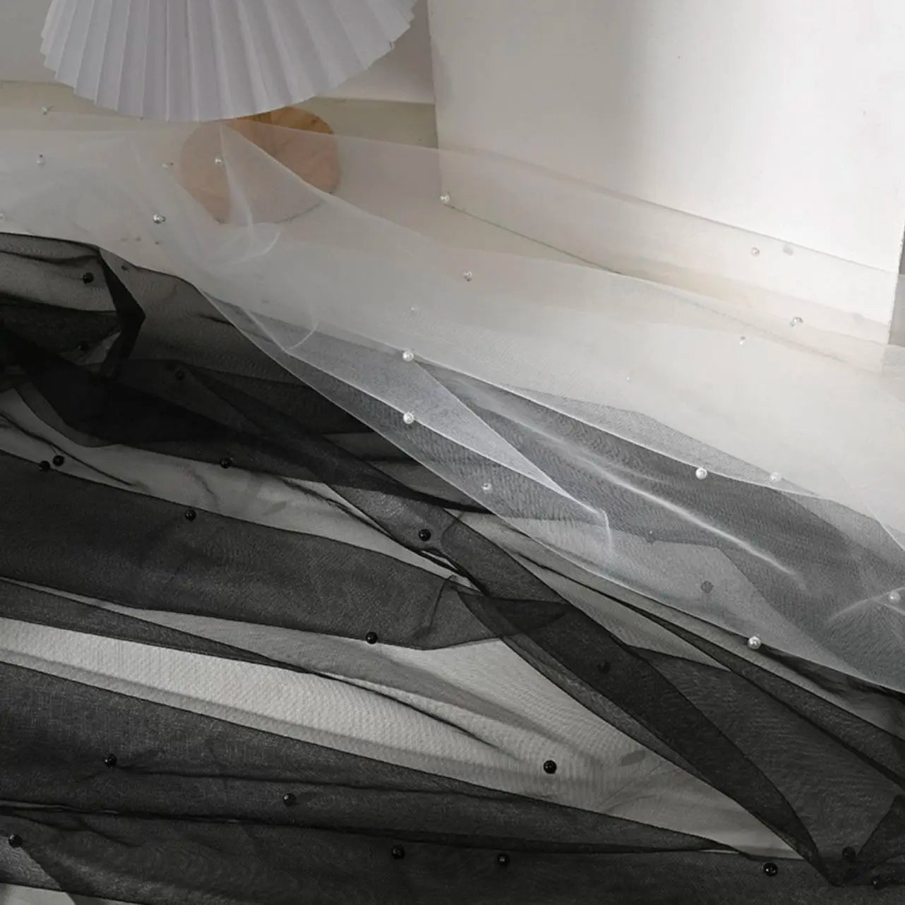 Soft and thin pearl net fabric suitable for wedding dresses formal gowns headscarves parties and daily wear combinations