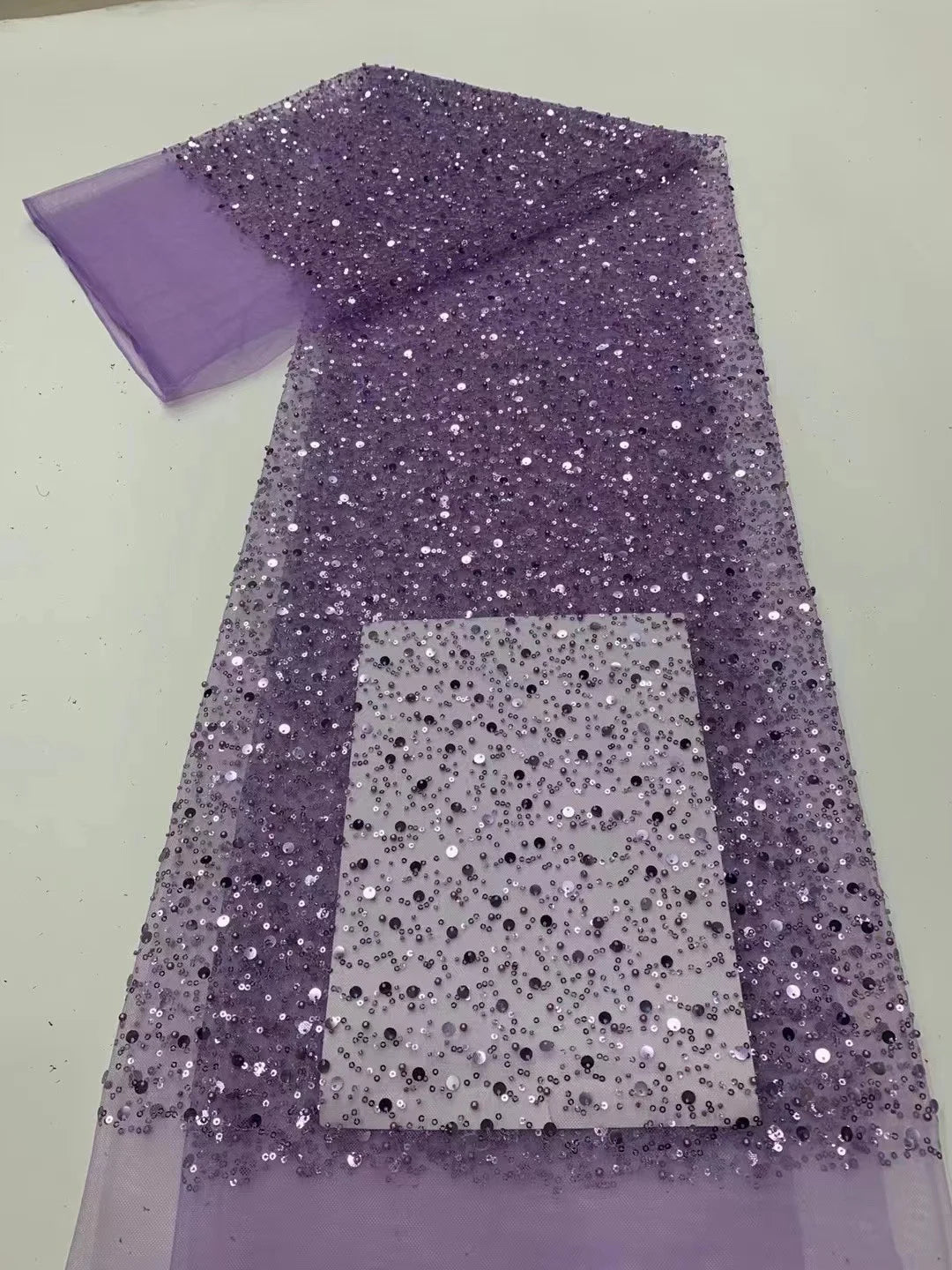 New Mesh Embroidery Pearl Sequins Scattered Pearl Embellishment Fabric Handmade DIY Fabric Wedding Dress Veil Skirt