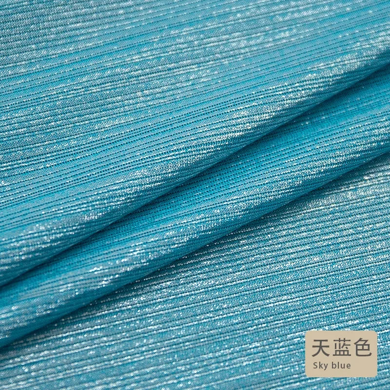 قماش مخطط بختم ساخن معدني - مادة لامعة مقاومة للتجاعيد