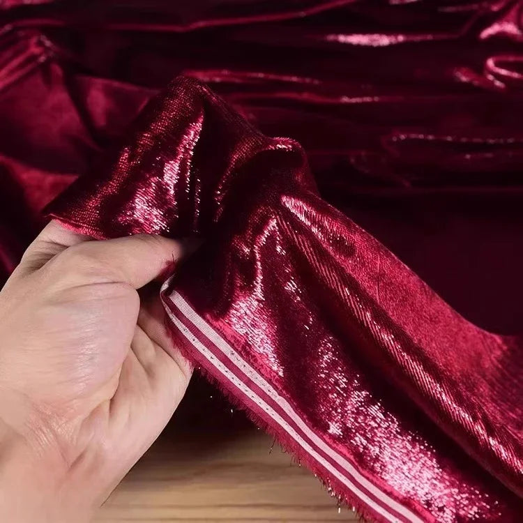 قماش مخملي حريري لامع مرصع بالنجوم - مادة ناعمة لامعة متألقة