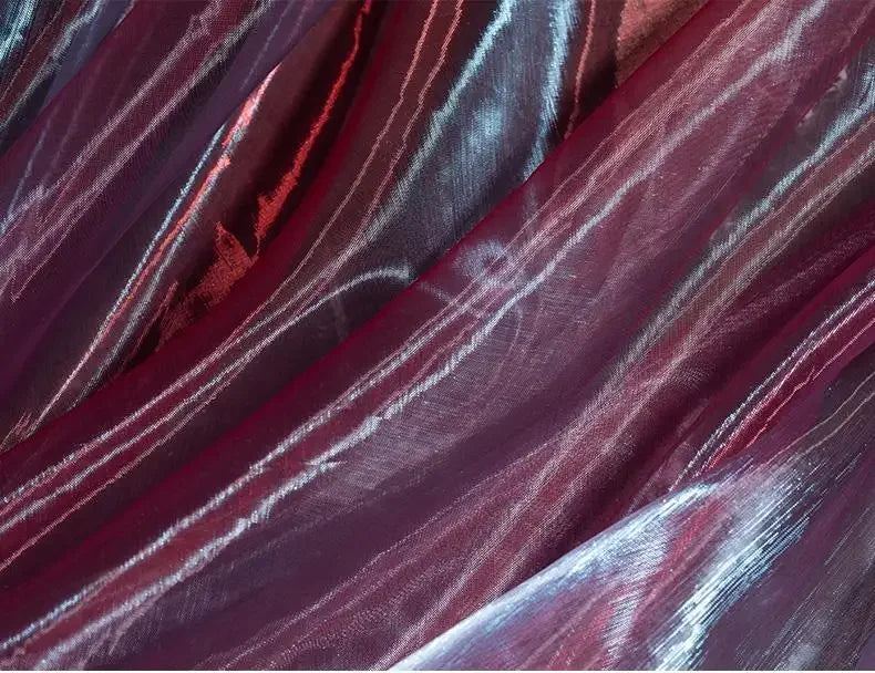 Gradient Color Laser Organza Fabric - Sheer Ombre Material 150cm