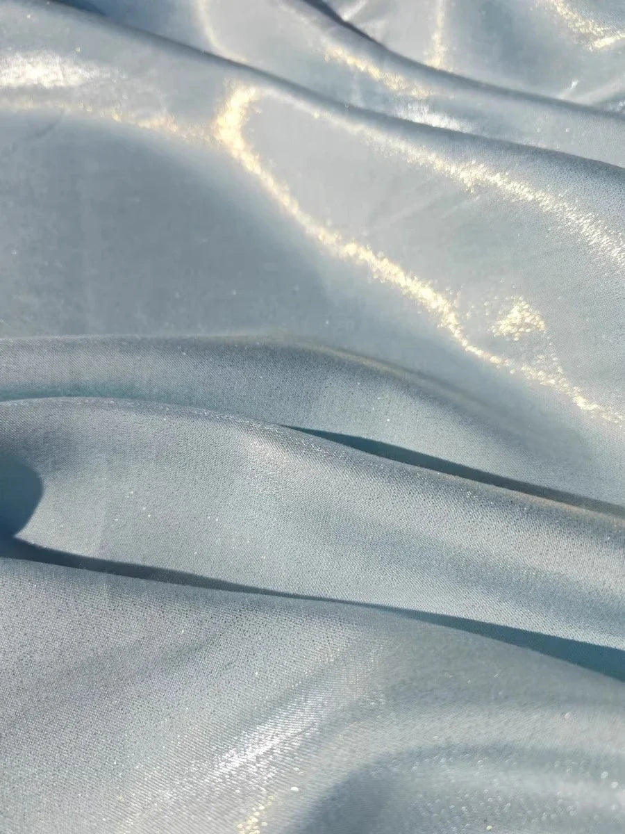 Shining gold powder fantasy color water light cotton satin fabric sewing Hanfu dress stage clothing soft fabric