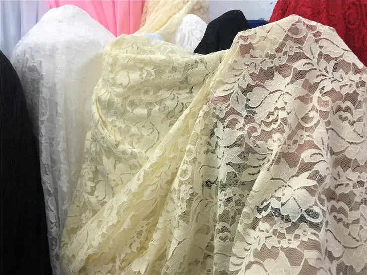 قماش دانتيل مطاطي برتقالي فلوري شفاف شبكي مع تطريز وردي للفساتين وملابس الأداء قماش شبكي شفاف زهري