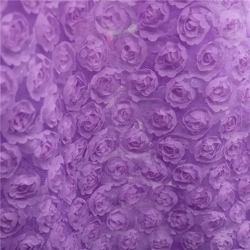 فستان زفاف كلاسيكي مطبوع عليه وردة ثلاثية الأبعاد مع لوحة قماش مطرزة وقماش شبكي مزين بالزهور