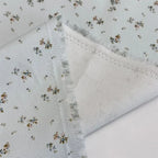 Checkered Floral Cotton Denim Fabric - Dress Tablecloth Material