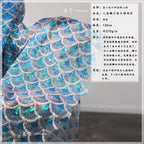 Sparkling Ocean Fish Scale Gradient Laser Embroidery Mesh Fabric DIY Skirt Performance Costume Design Sewing Fabric
