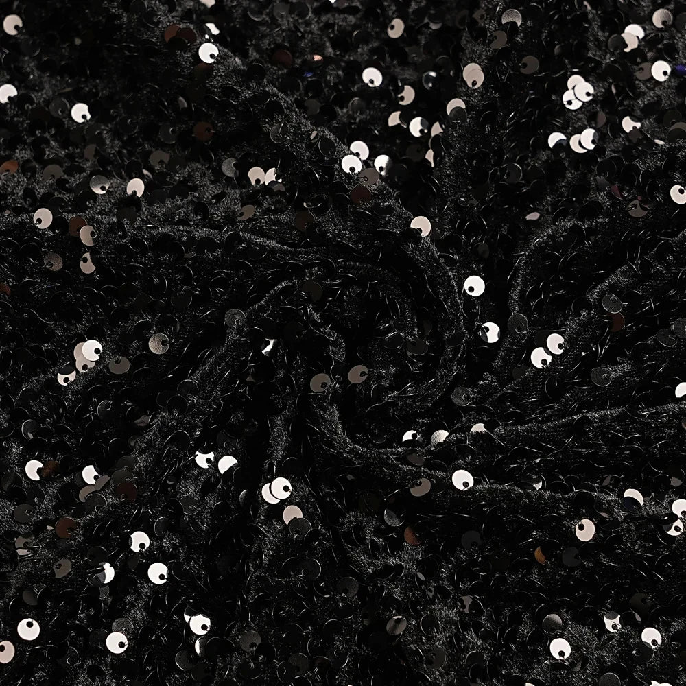 New Velvet Sequin Fabric for Evening Prom Dress Shining Reflective Wedding Decoration Clothes Material Party Special Events