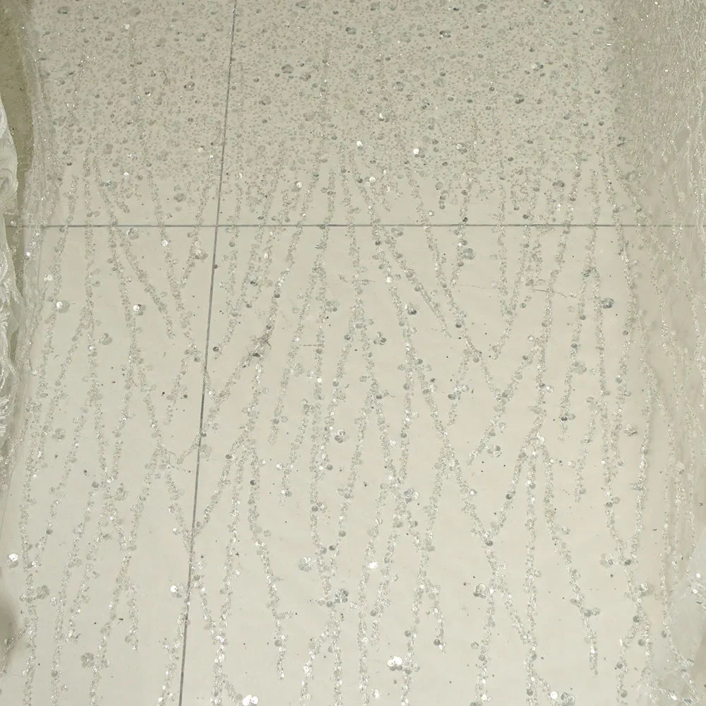Luxury Sequin Beaded Lace Mesh - Wedding Dress Gown Costume DIY Couture Fabric