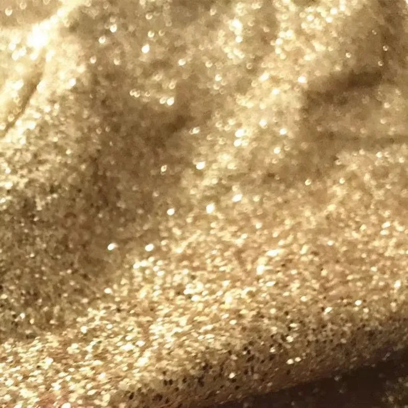 قماش شبكي من الترتر الذهبي اللامع - مادة شبكية لامعة 130 سم
