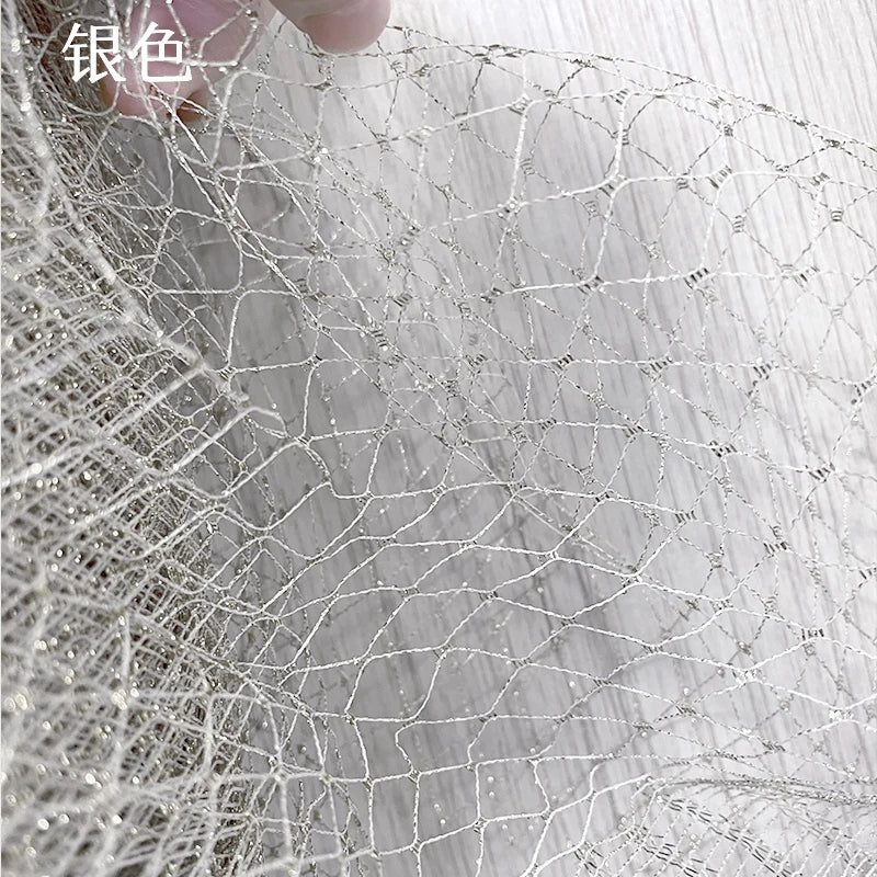 صنع يدوي من نسيج شبكي صلب على شكل ماسة، عصابة رأس مجوفة ذات عيون كبيرة، قبعة علوية، خيوط، تصميم ملابس مصنوع يدويًا