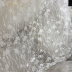 قماش دانتيل على شكل زهرة صغيرة جميلة وناعمة، فستان زفاف، ديكور خلفية ملابس، دانتيل شبكي شفاف