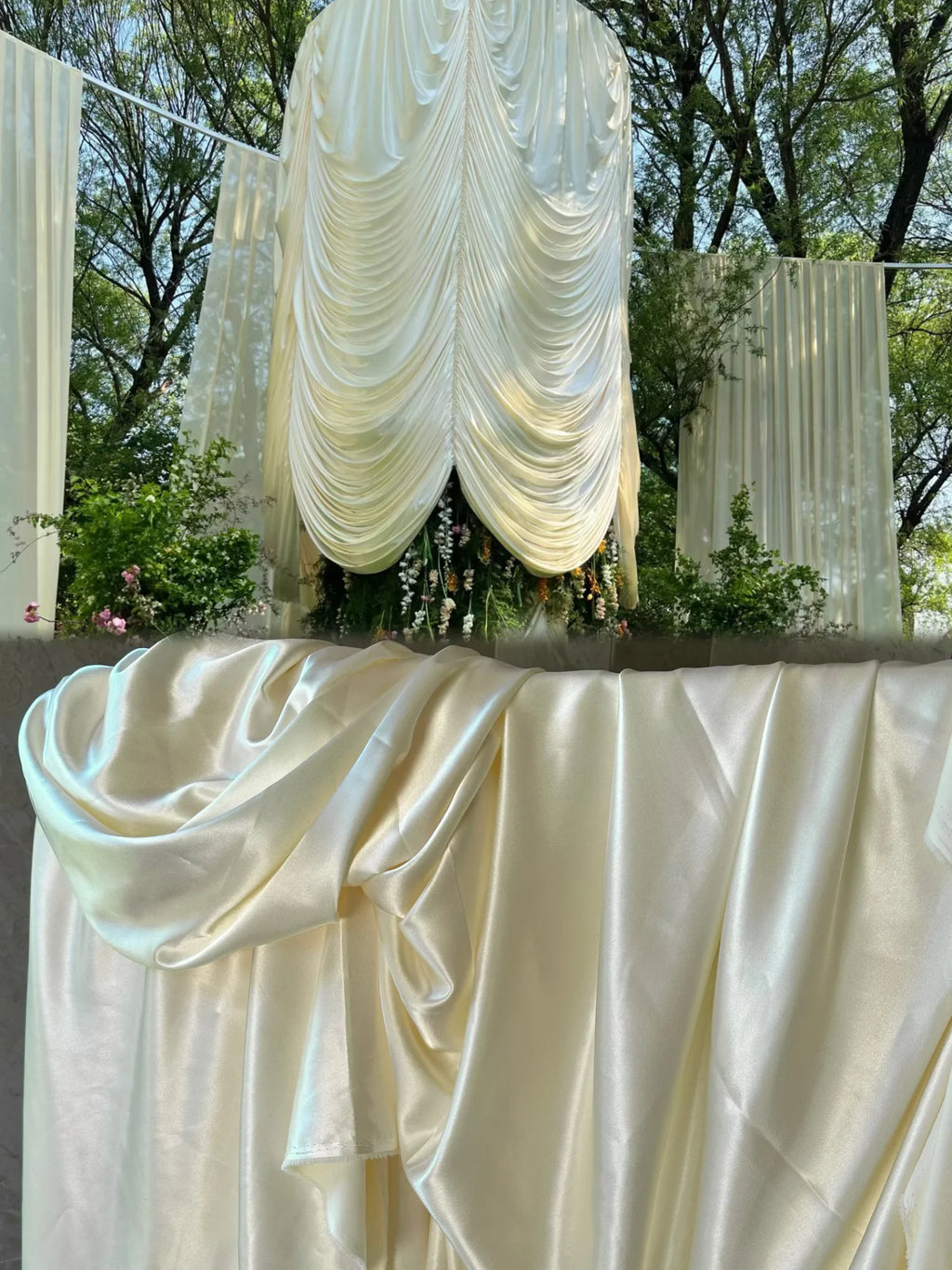 Soft Lustrous Satin Fabric - Wedding Dress Bridesmaid Material