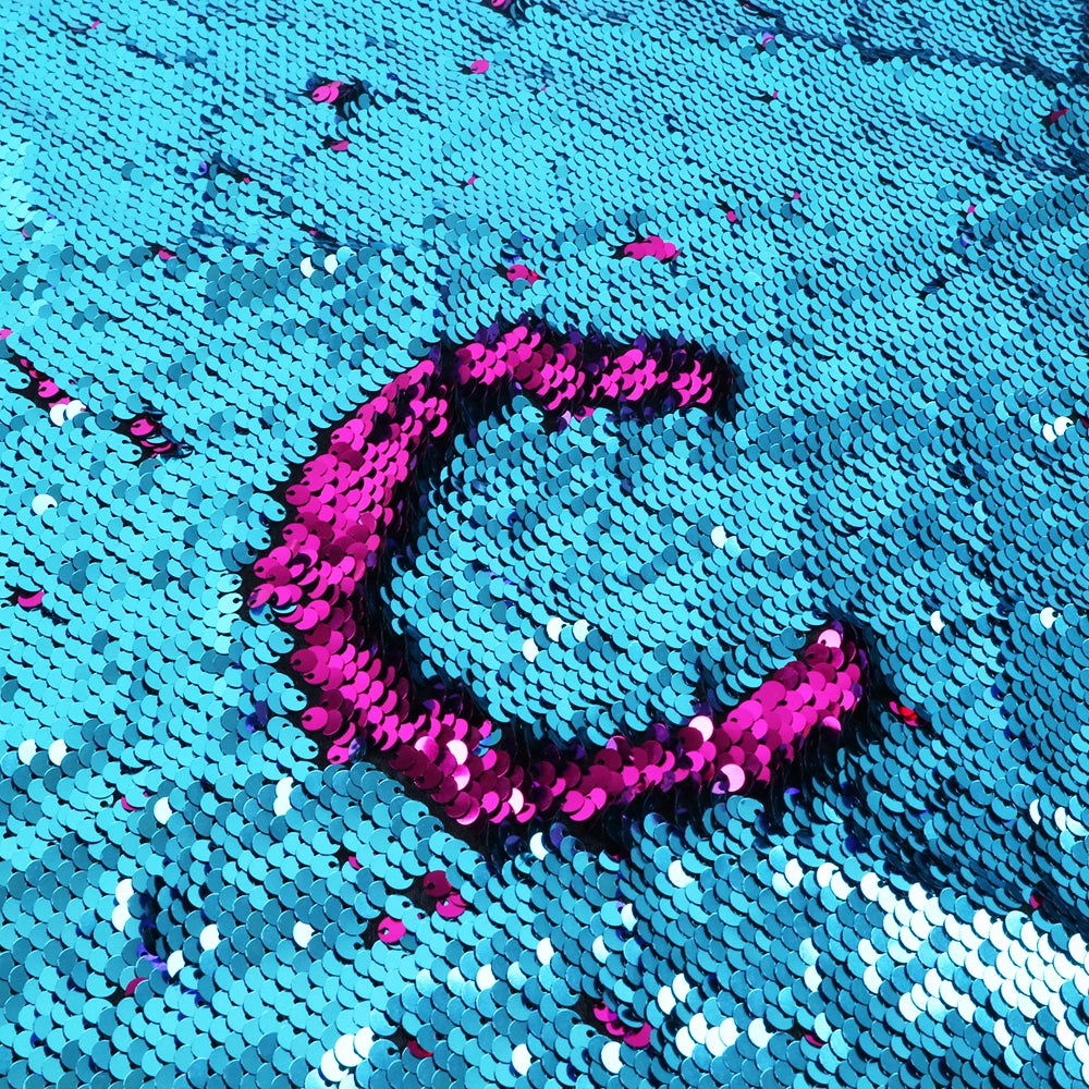 Tela reversible con lentejuelas para vestido de noche, de dos colores, para manualidades creativas, con lazo para el pelo, para bolso o bolso.