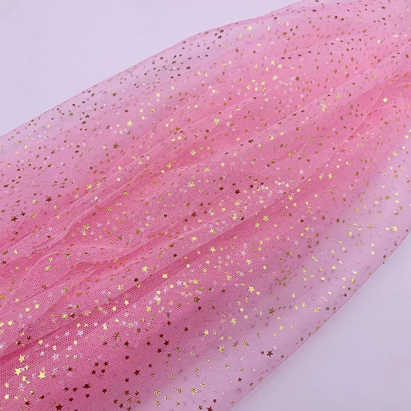 Gilding Stars Sparkly Tulle - Stage Costume Christmas Accessories Fabric