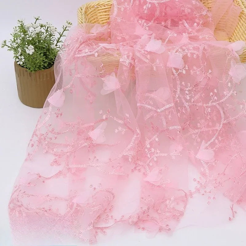 3D Embroidered Lace - Elegant for Wedding Gown & Children's Clothing