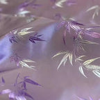 Lavender Purple Bamboo Leaf Woven Brocade - Dress Vest Home Decor Fabric