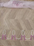 New shining offset-printed bow pattern mesh fabric sewing children's evening dress hem decoration diy lace fabric