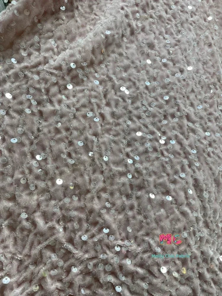 Tela elástica de terciopelo con lentejuelas y bordado tridimensional para costura de vestidos de noche y ropa.