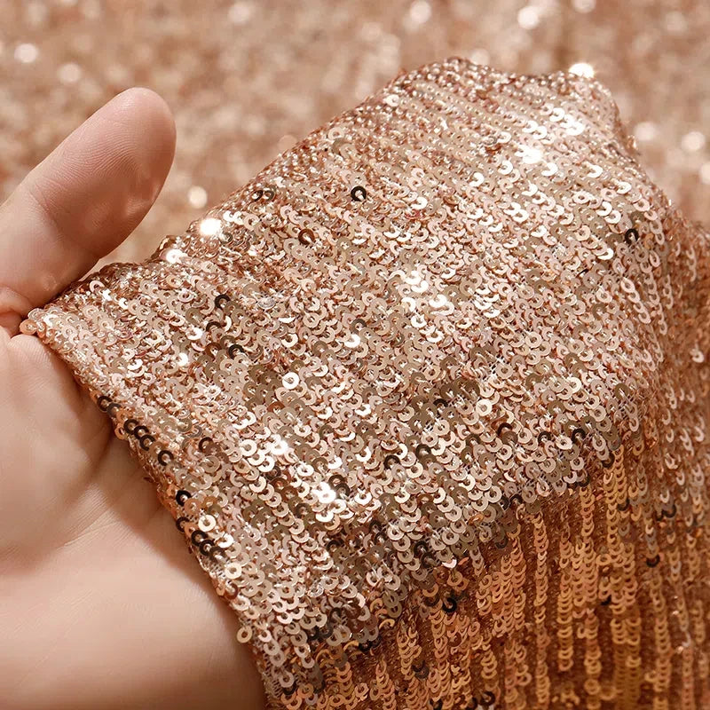 قماش شريطي مستقيم من الترتر عالي الكثافة 3 مم، أسود، ذهبي، أخضر، أزرق داكن، عرض 1.2 متر، معلق، خيط سميك، غير معقوف