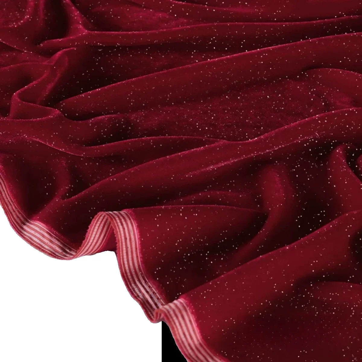 Sparkling Diamond Velvet Fabric - Starry Pattern Evening Dress Material 140cm