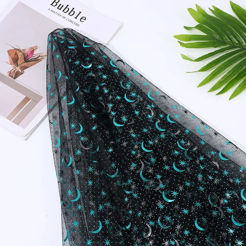 Green Star And Moon Yarn Bronzing Mesh Dress Childrens Clothing Accessories Flower Valentine's Day Gift Box Background Clothing