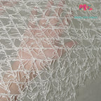 Tela de malla suave con borlas blancas para coser vestidos de novia, vestidos de noche, media falda, decoración, telas DIY para coser