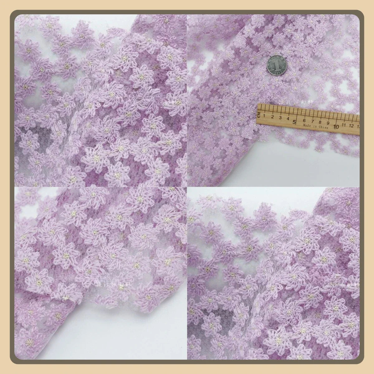 Violet orchid star net fabric with gold silk thread purple rose embroidered lace fabric for dress DIY cheongsam gown decoration