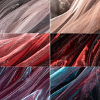 Gradient Color Laser Organza Fabric - Sheer Ombre Material 150cm