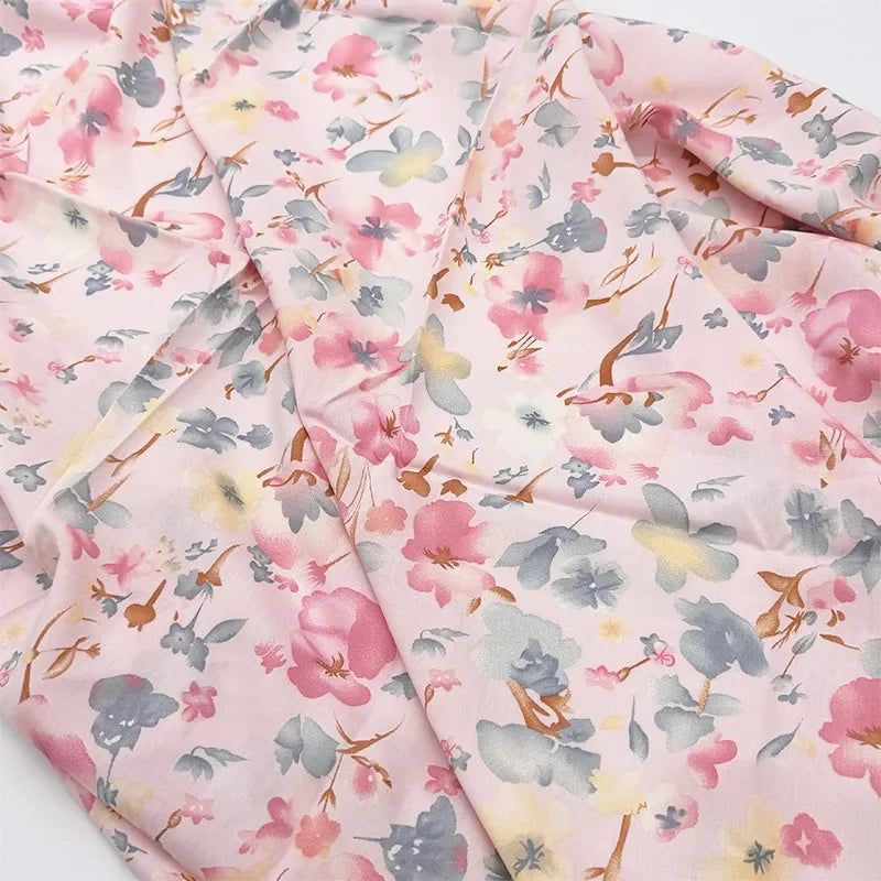 قماش قطني كتان مطبوع بنمط زهور فنية مرسومة بالزيت لخياطة غطاء الطاولة والستائر والديكور الداخلي