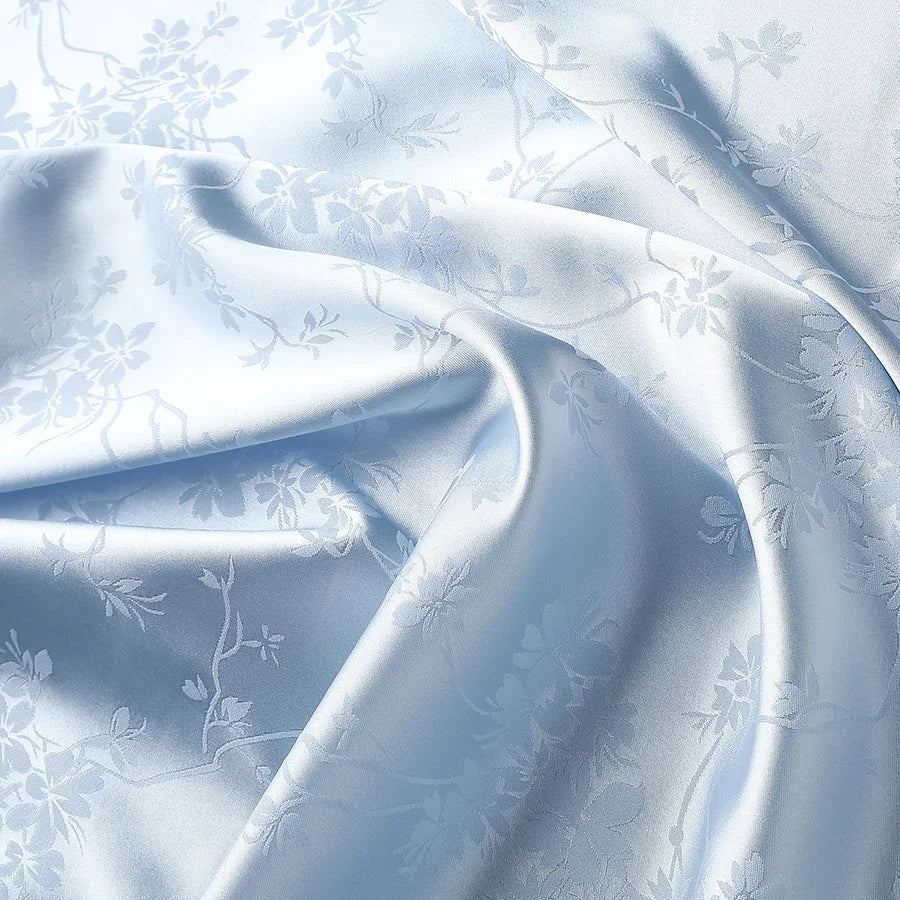 Tela de satén jacquard floral en relieve, suave y brillante, ideal para vestidos de noche, trajes de novia, qipao tradicional, manualidades DIY.