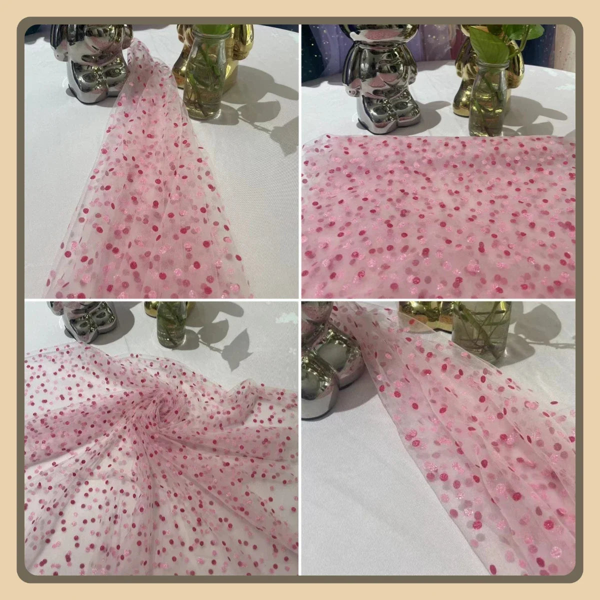 Soft Dot Mesh Net Fabric Transparent Tulle Material For Dress Formal Gown DIY Handmade Clothing INS Trend Sheer Fabric