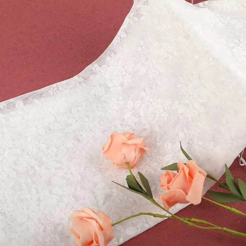 قماش دانتيل مطاطي بنقوش زهور، خياطة فساتين زفاف، فساتين سهرة، بيجامات وتزيين طاولات، قماش اصنعها بنفسك