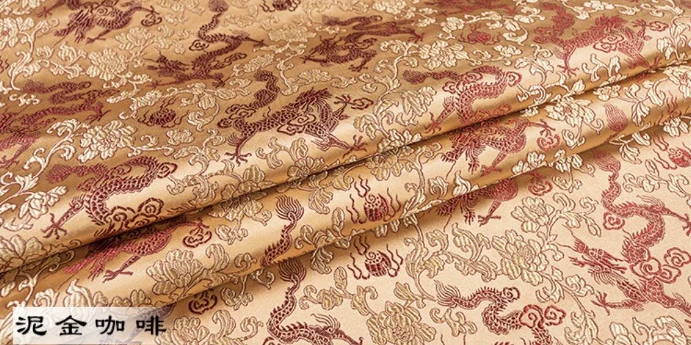 Lujosa tela de brocado jacquard con diseño de dragón, con motivos regio, material de primera calidad, para vestidos, chalecos y abrigos, confección artesanal, diseño tradicional, textil.