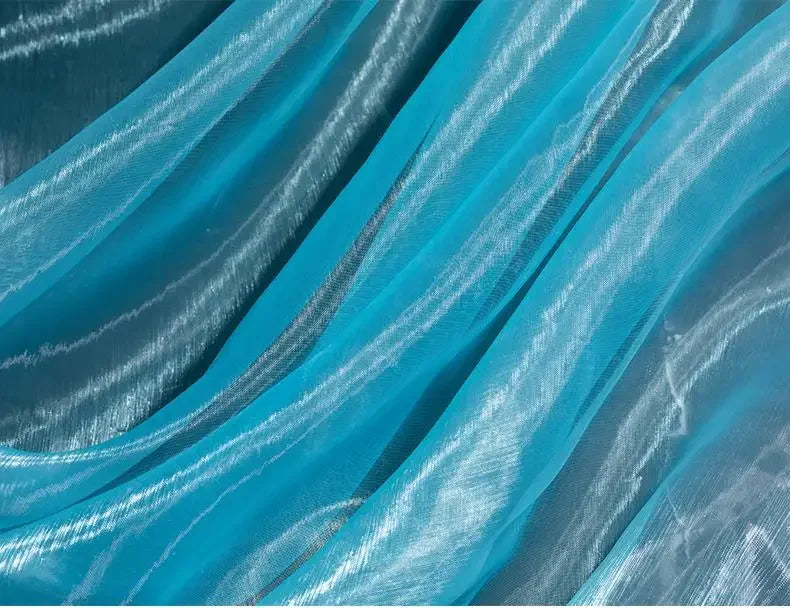 Gradient Color Laser Organza Fabric - Sheer Ombre Material 150cm