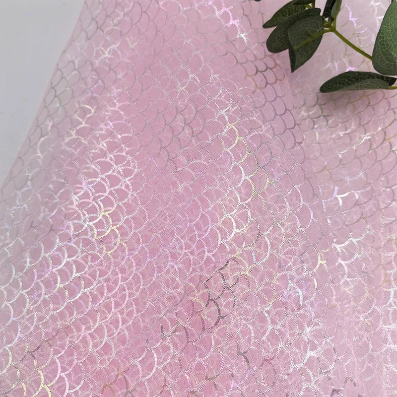 Hot-selling New Symphony Fish Scale Hot Stamping Mesh Princess Elsa Dress Amazon Toys Children's Clothing Fabric Dress Cloth