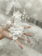 Hilo tridimensional 3D de alta calidad, bordado artesanal, para vestido de novia, ropa, pañuelo, materiales auxiliares, hojas