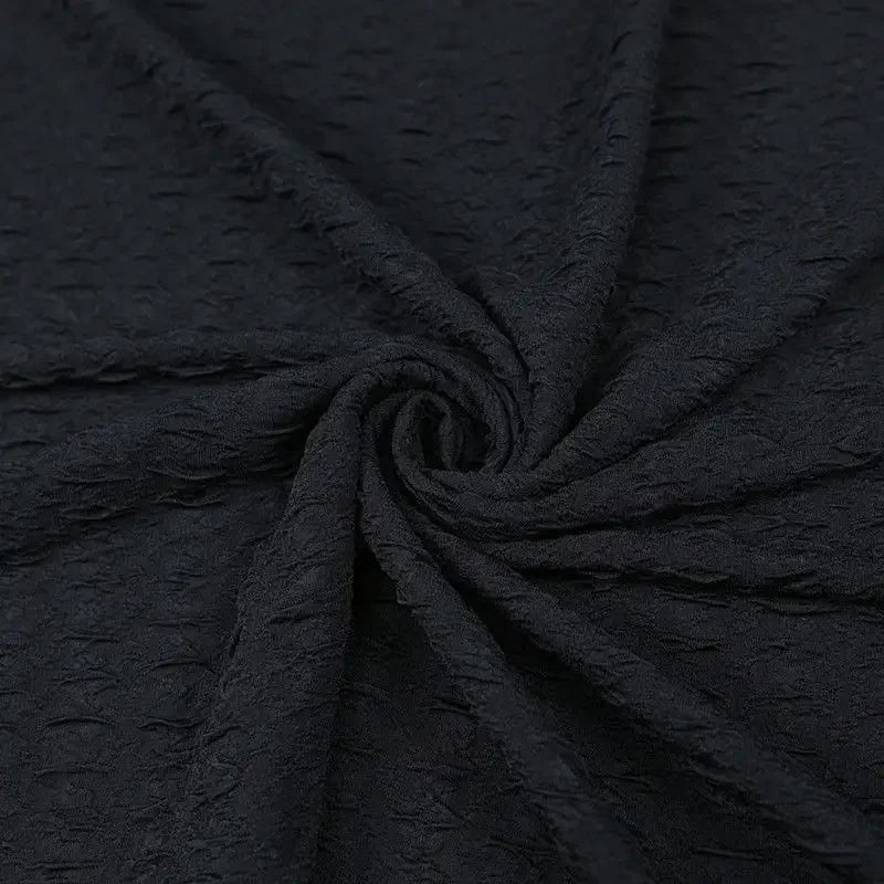 Tela elástica de felpa bordada con burbujas y textura 3D con volantes para vestidos de bebé, ropa de mujer y costura DIY.