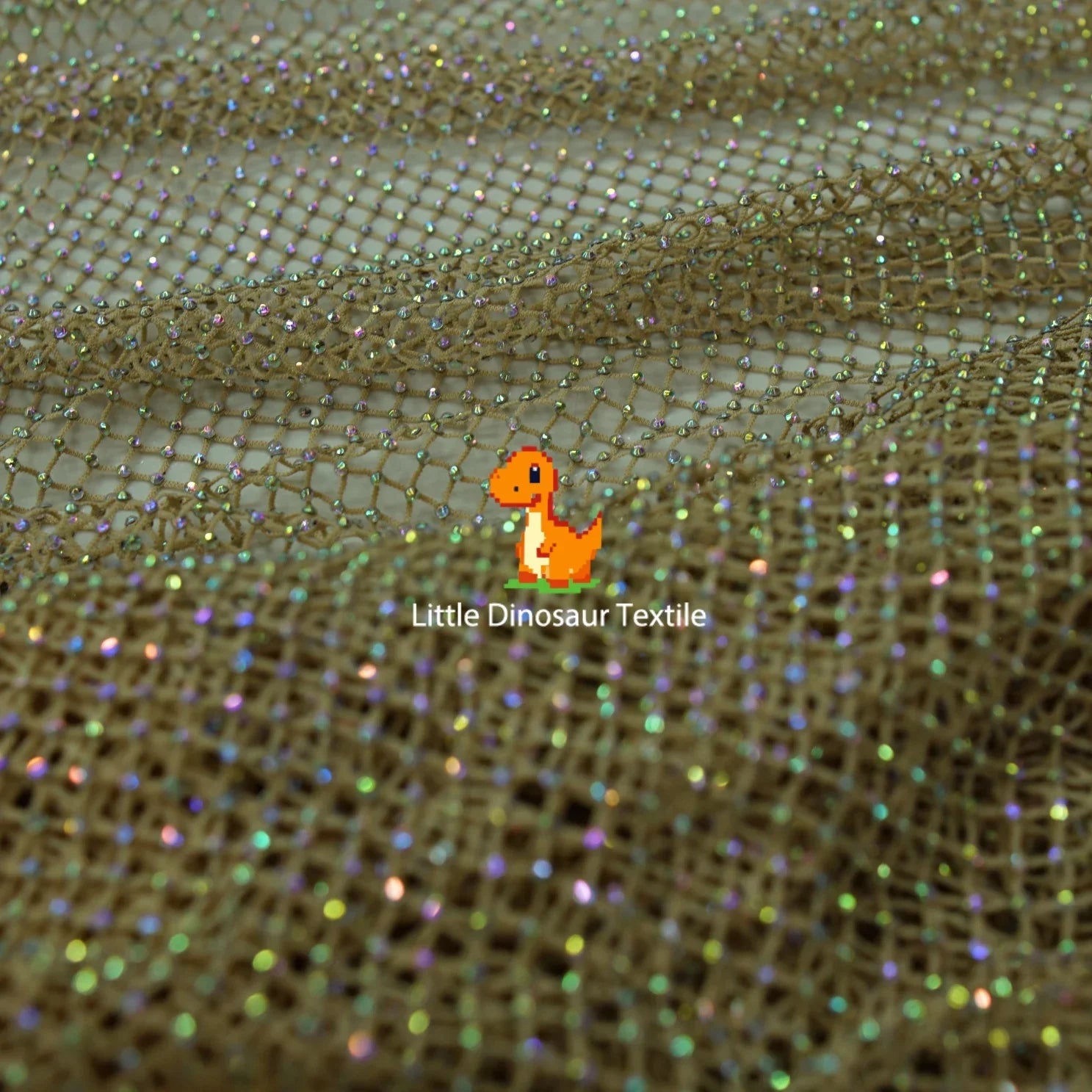 Tela de malla color albaricoque intenso con diseño de diamantes para decoraciones de fondos de cosplay y accesorios de diseño, material transpirable para bricolaje