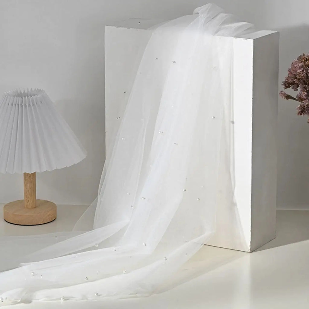 Soft and thin pearl net fabric suitable for wedding dresses formal gowns headscarves parties and daily wear combinations
