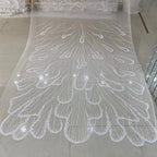 Super Large Sparkling Powder, High-end Ripple Loose Powder Lace Fabric, Wedding Dress Veil DIY Material Fabric