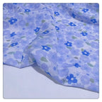 قماش قطني بملمس الفقاعات الزهرية الزرقاء - مادة ناعمة وجيدة التهوية