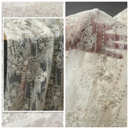 French Apricot Vintage Floral Embroidery Lace - Ombre Tulle Bridal Fabric - fabric photo 5